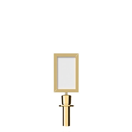 MONTOUR LINE Stanchion Post Top Sign Frame 7 x 11 in. V Polished Brass, EXIT SALIDA HDSF-711-V-PB-EXITDBL